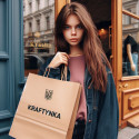 Пакет крафтовий з ручками, Розмір  325х150х380, 80г/м2, (150шт)