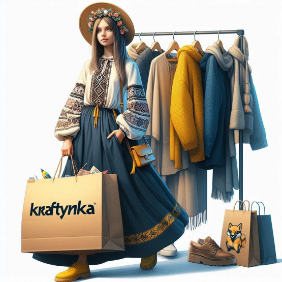 Пакет з  прямокутним .дном та ручками , крафт бурий, 400х200х420, 110г/м2
