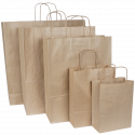 Крафтовый пакет с  крученными ручками , 220х120х290, 50г/м2, 