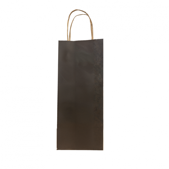 Пакет з ручкою, крафт бурий, 150х90х360, 80г/м2, друк КОЛІР ЧОРНИЙ 