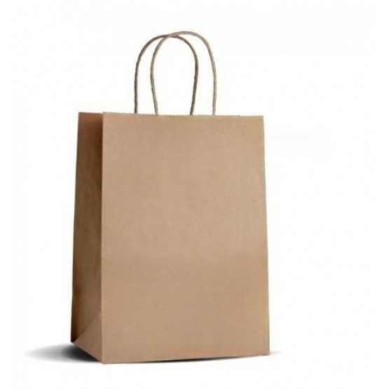 Пакет з ручками крафт бурий  325х150х380, 80г/м2, с ручкой (150шт)
