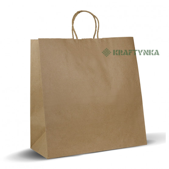 Пакет з ручками крафтовий Розмір, 400х200х420, 110г/м2,  (100шт)