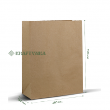 крафт пакет прямокутне дно 260х150х350