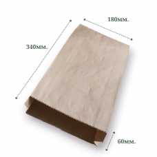 крафт пакет саше бурий 180х60х340мм, 40г/м2