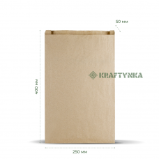 Пакет Саше, крафт бурий, 250х50х400, 40г/м2 (1000шт)