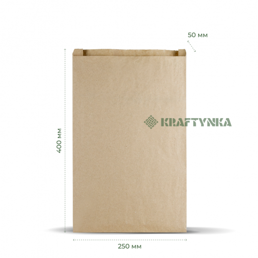 Пакет Саше, крафт бурий, 250х50х400, 40г/м2 (1000шт)