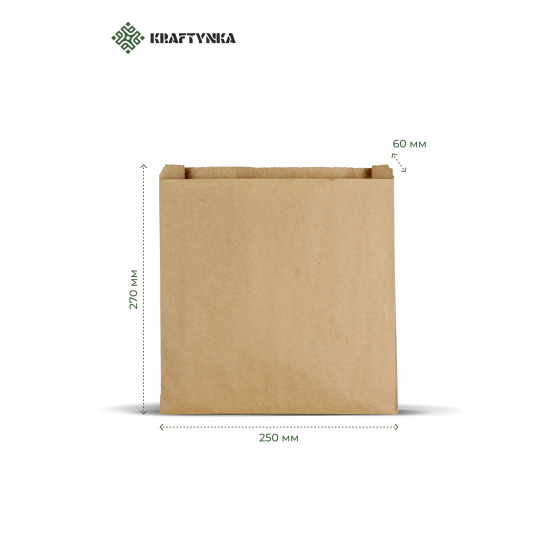 Пакет Саше, крафт бурый, 250х60х270, 40г/м2 (1000шт)
