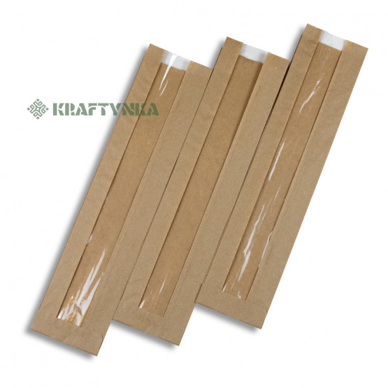 Пакет Саше, крафт бурый, 90х40х400, 40г/м2, окно 30 (1000шт)