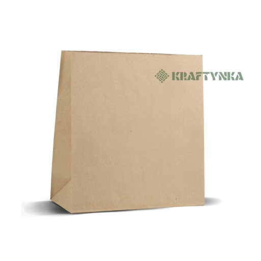 Купить бумажный крафт пакет с прямоугольным дном бурый 280х120х300 90 г/м2 300 шт. | Крафтинка